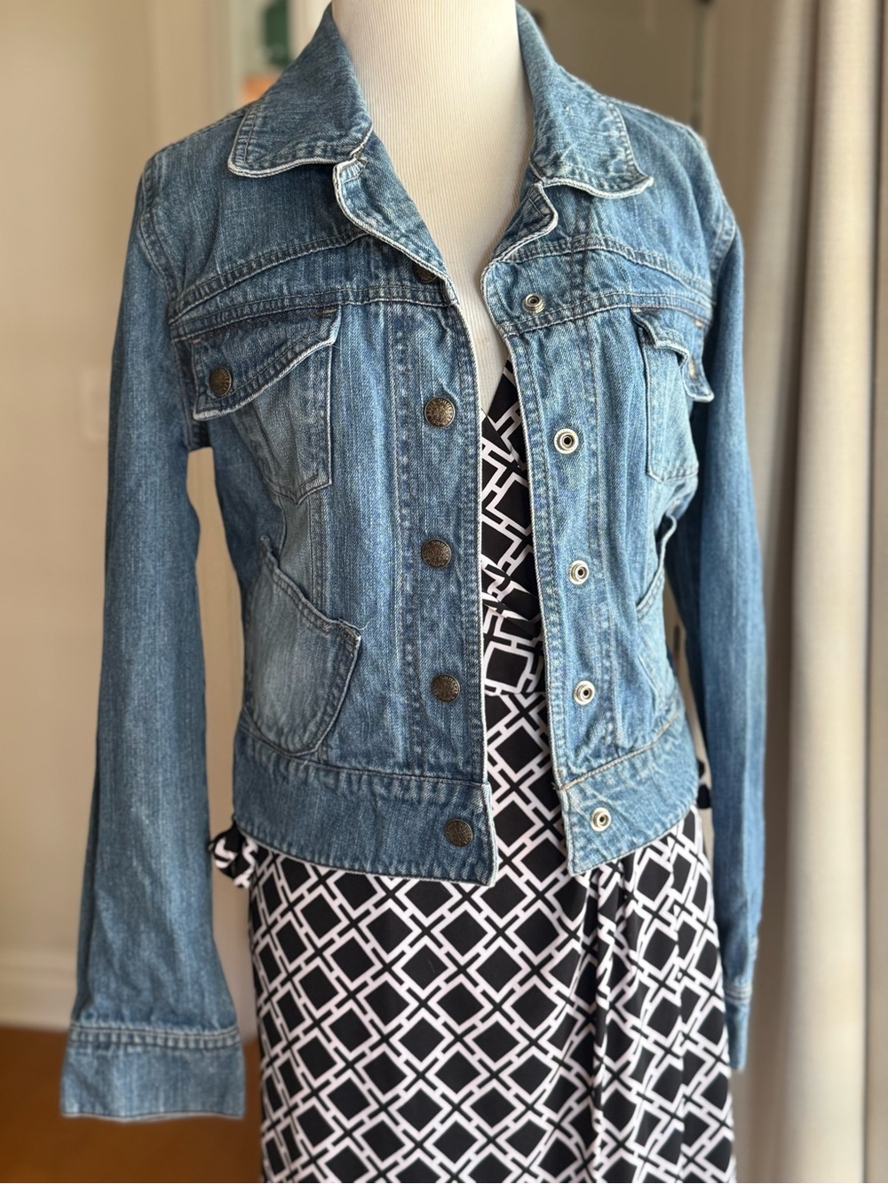 Squeeze Light Blue Denim Jean Jacket in medium